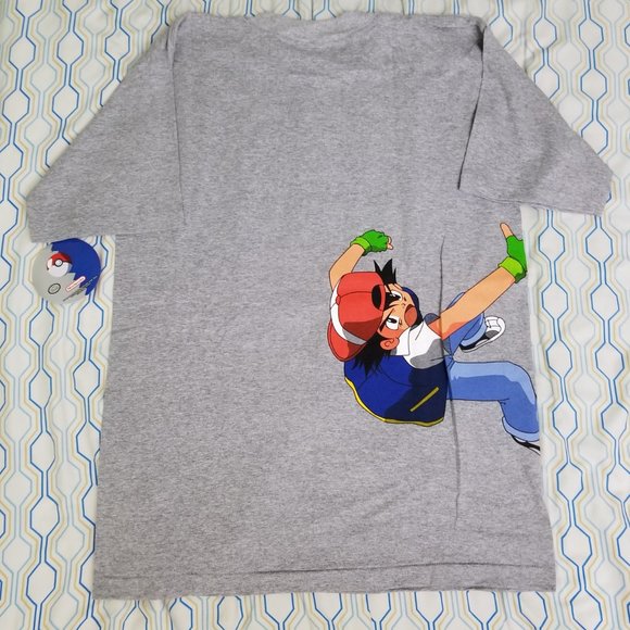 Vintage 90s Pokemon Pokeball Ash T Shirt All Over - Picture 3 of 9